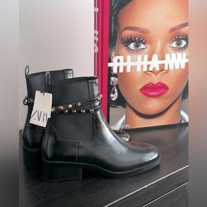 Studded Strapped Ankle Boot (unworn)